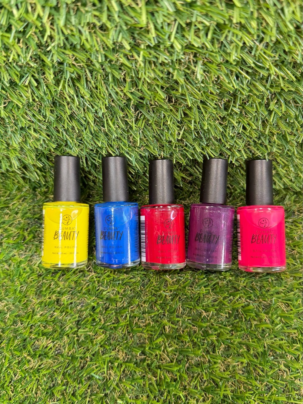 Zumba Beauty Nail Polish Set Yellow Blue Red Purple Pink 0.5 fl oz Each